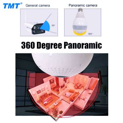 360° Panoramic Light Bulb WiFi Camera | E27 Screw | Discreet Surveillance